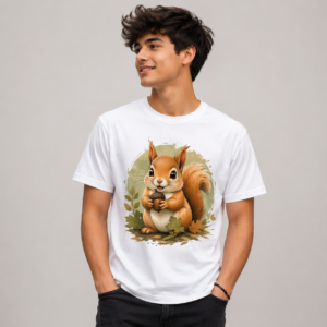 Cute Squirrel Graphic T-Shirt for Men – Casual Printed Tee